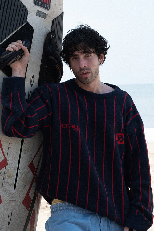 Deep Maroon Varsity Pullover & Varsity Mohair Pullover | Navy & Red