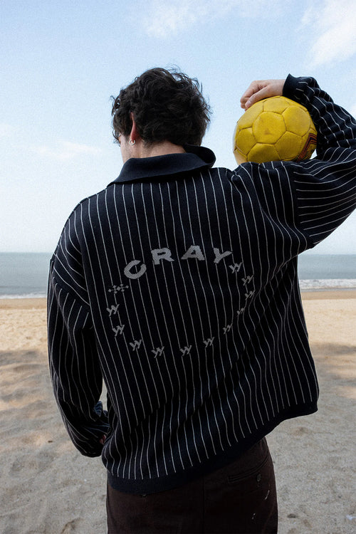 Pinstripe Knit Polo & ELCABALLO Jacquard Knit Polo | Brown