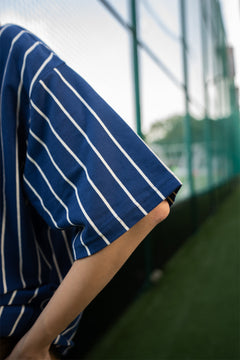 HOC Cherub Heart Baseball Tee - White and Navy Stripes