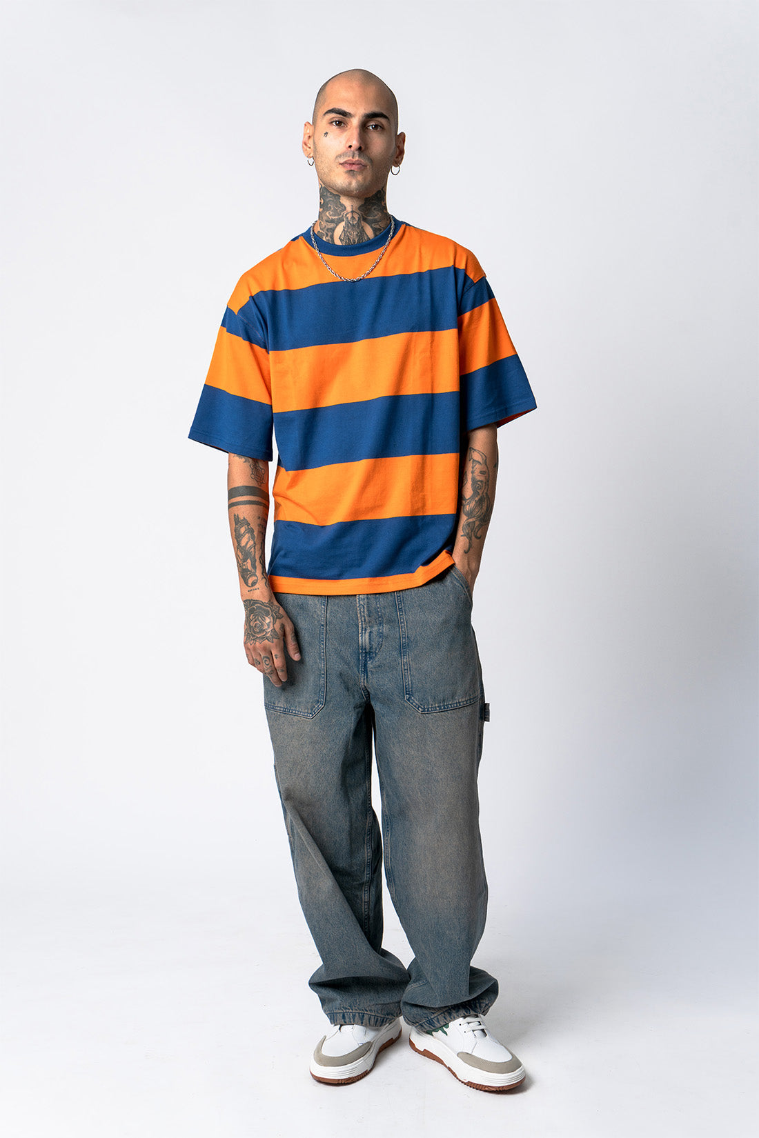 AT LAST WIDE STRIPED TEE SHIRT