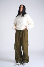 Olive Parachute Pants