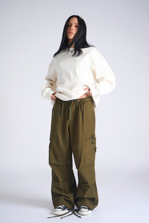 Olive Parachute Pants