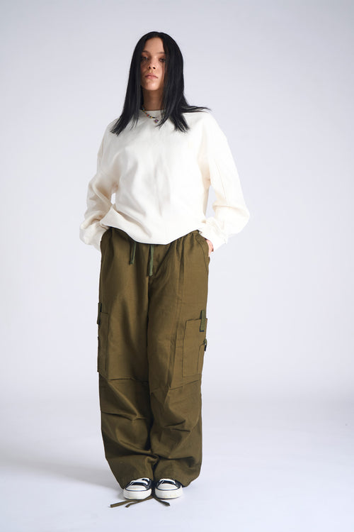 Olive Parachute Pants