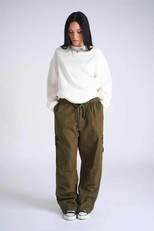 Olive Parachute Pants