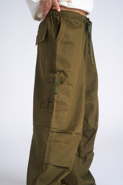 Olive Parachute Pants