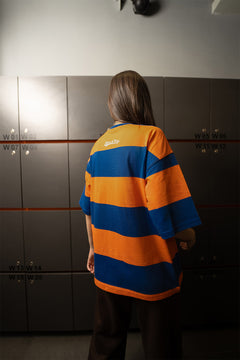 Orange and Blue Classic Wide Stripe Tee