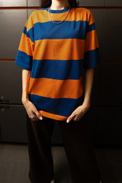 Orange and Blue Classic Wide Stripe Tee