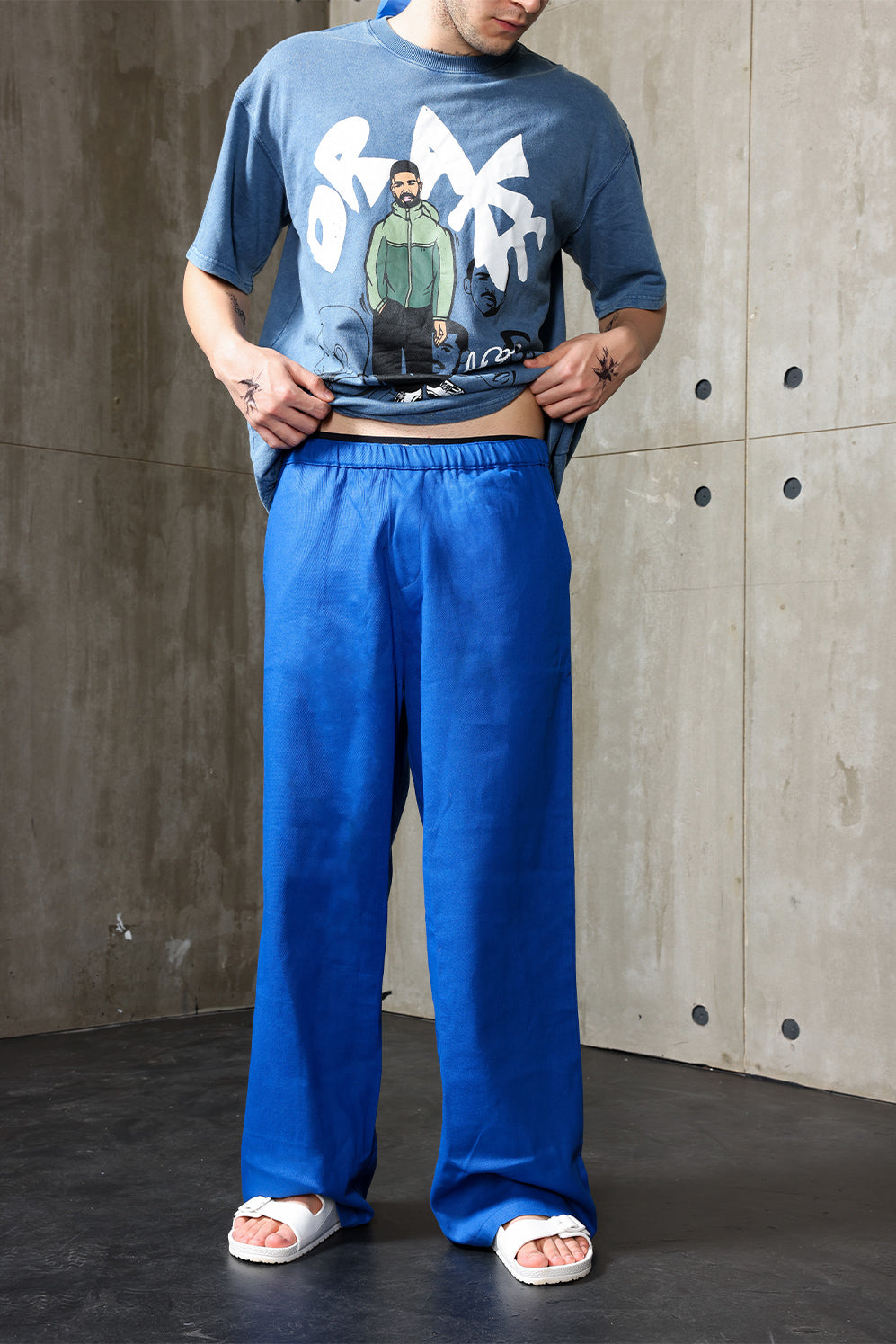 Sojanya (Since 1958) Men's Cotton Blend Royal Blue & Blue Checked Formal  Trousers