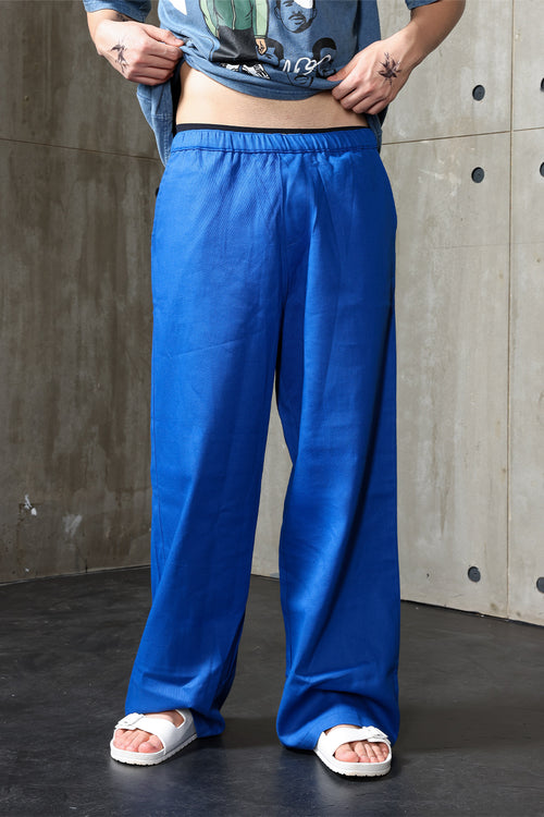 Royal Blue Twill Straight Fit Pants