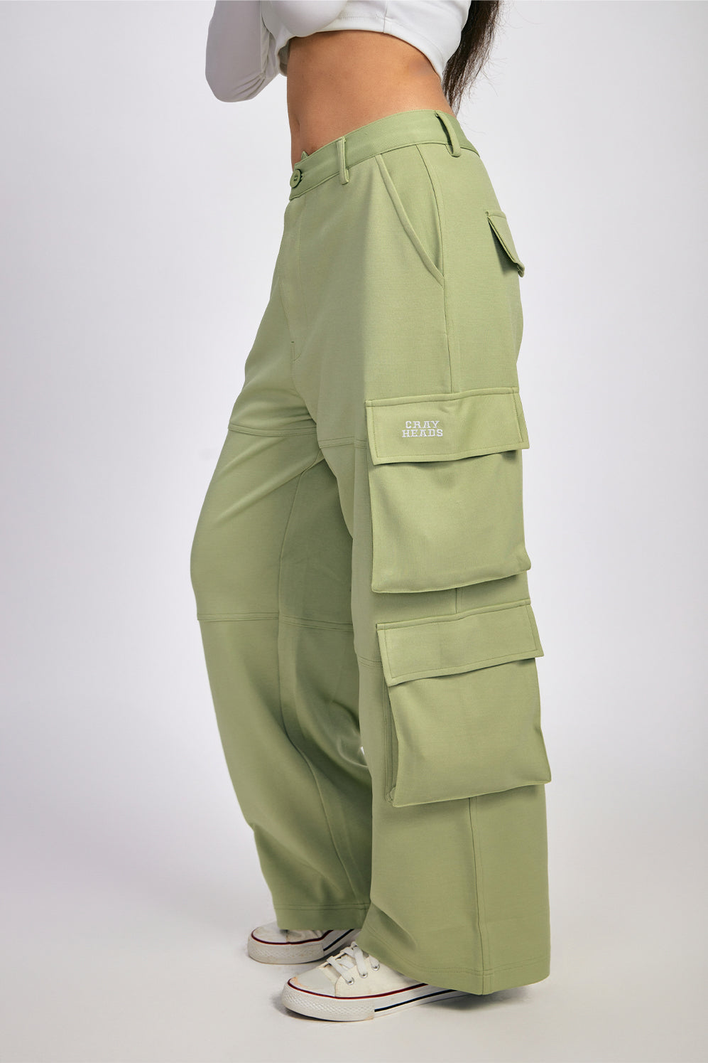 Canvas cargo trousers - Light khaki green - Ladies | H&M IN