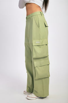 Sage Green Six Pockets Cargo Pants