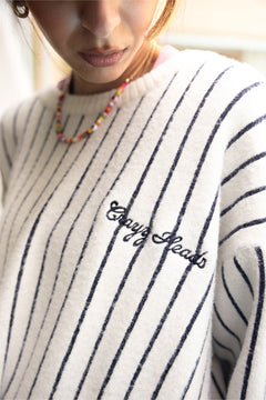 Vertical Stripes Jacquard Pullover Sweater