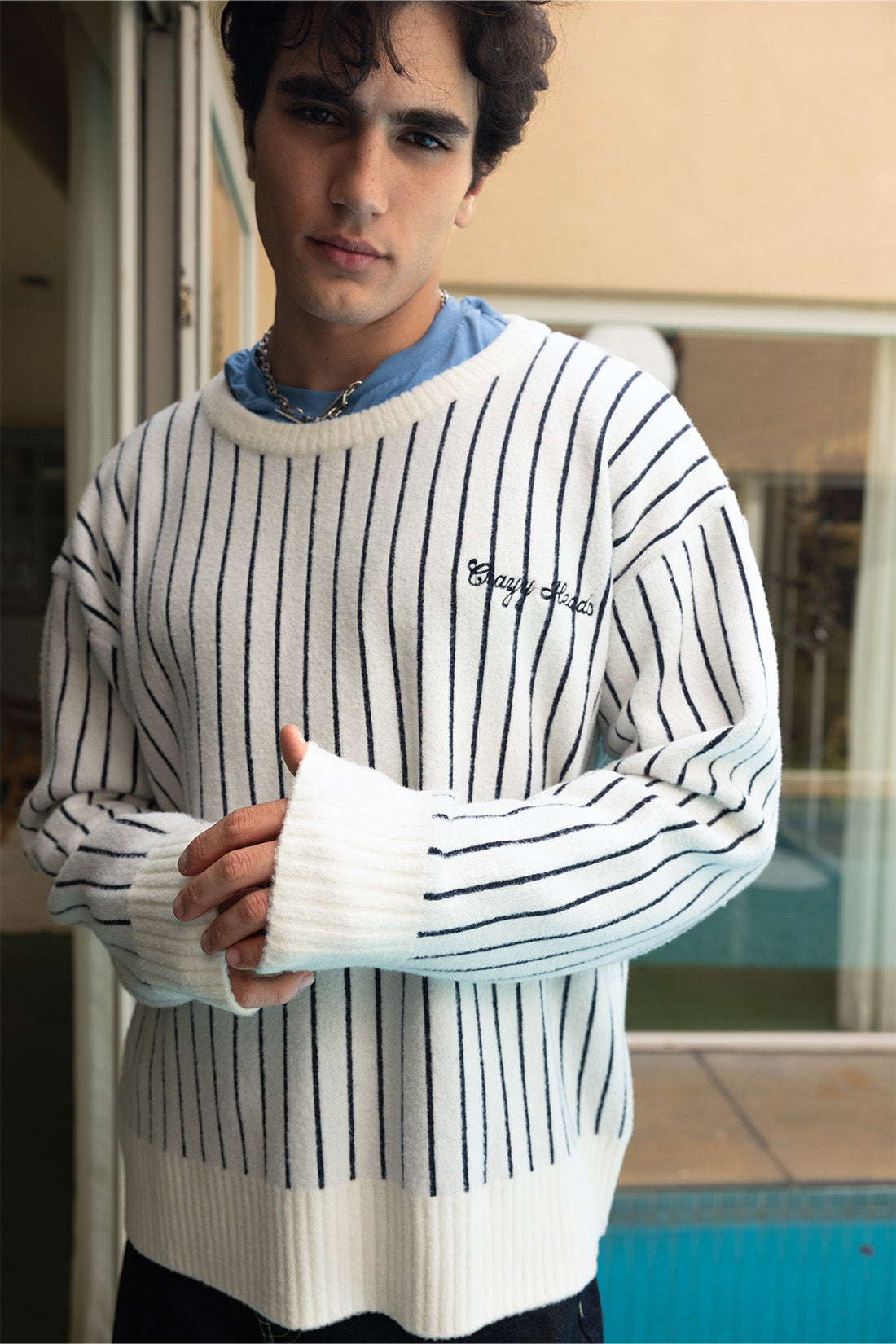 Vertical Stripes Jacquard Pullover Sweater – Crayyheads