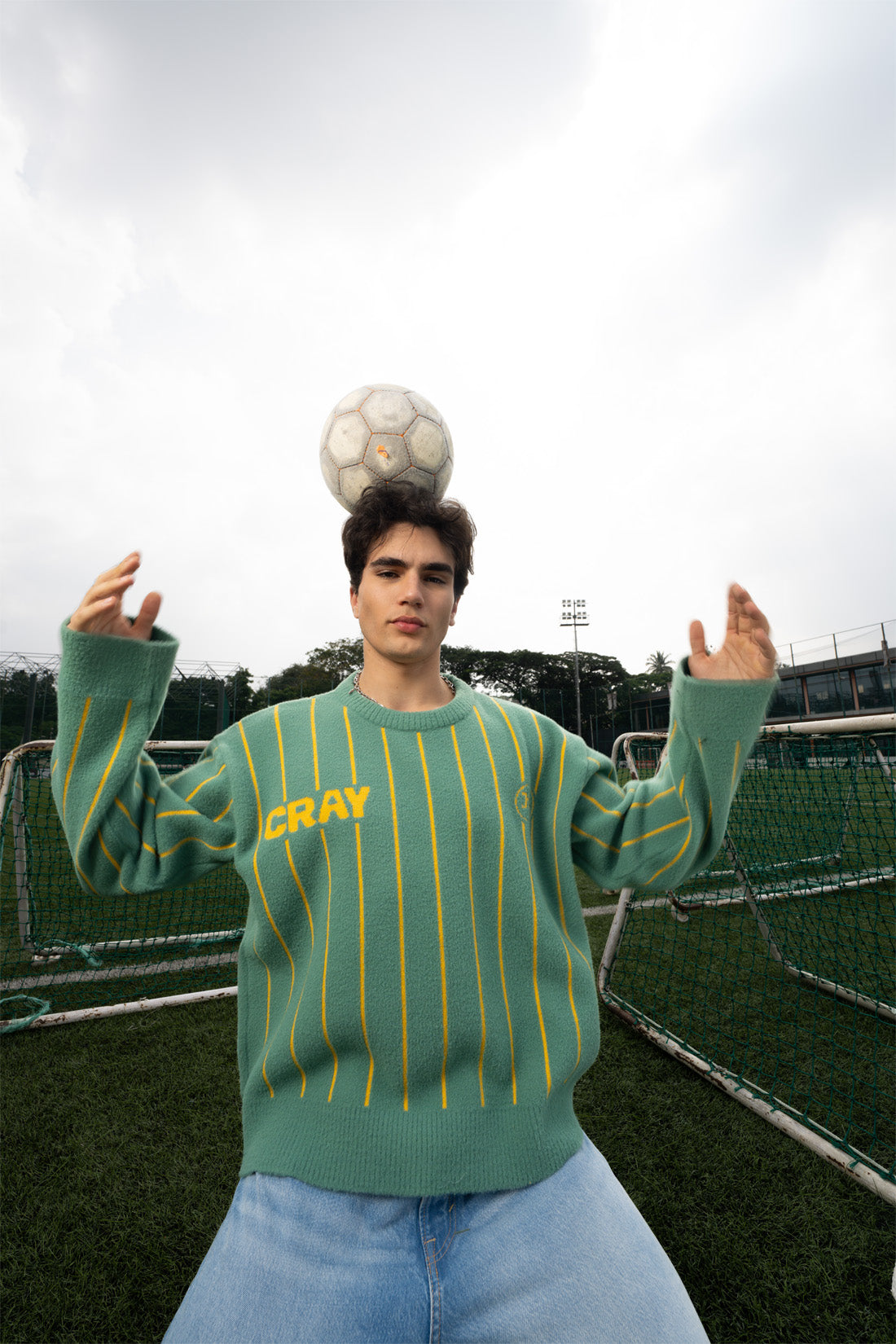 Green and Yellow Vertical Stripe Jacquard Pullover – Crayyheads