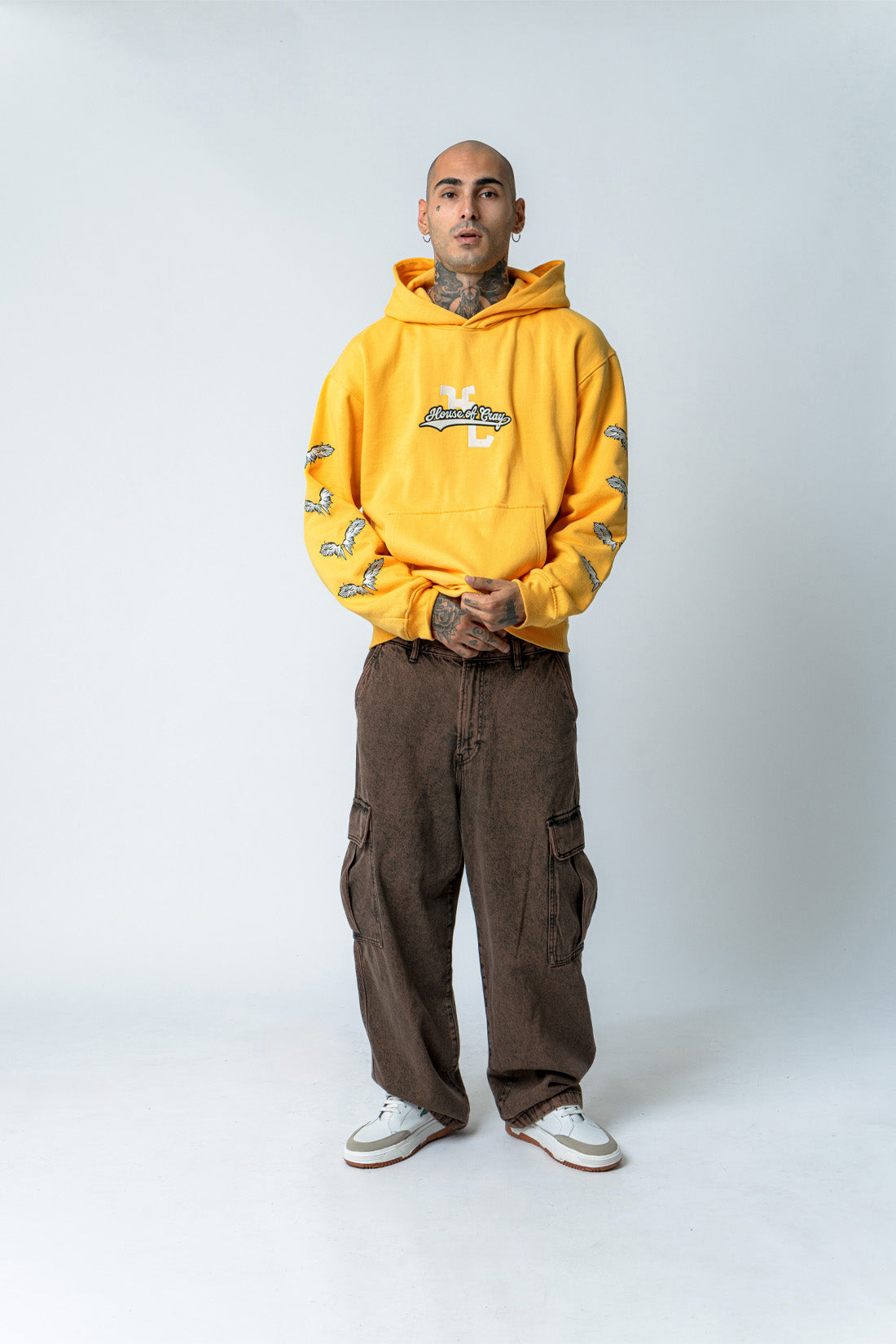 【GRAVER】22FW★ [UNISEX] Yellow Boots Puffy Hoodie mens-champion-yellow-wyoming-