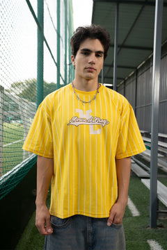 Retro Yellow and White Striped Cotton Cherub Tee