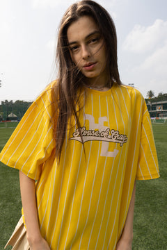 Retro Yellow and White Striped Cotton Cherub Tee