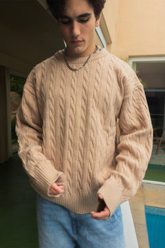 Cable Knit Wool Blend Jumper