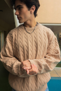 Cable Knit Wool Blend Jumper