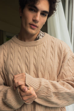 Cable Knit Wool Blend Jumper