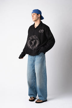CH Waffle Polo – Washed Black