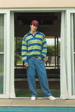 Classic Stripes Wool Blend Polo Jumper