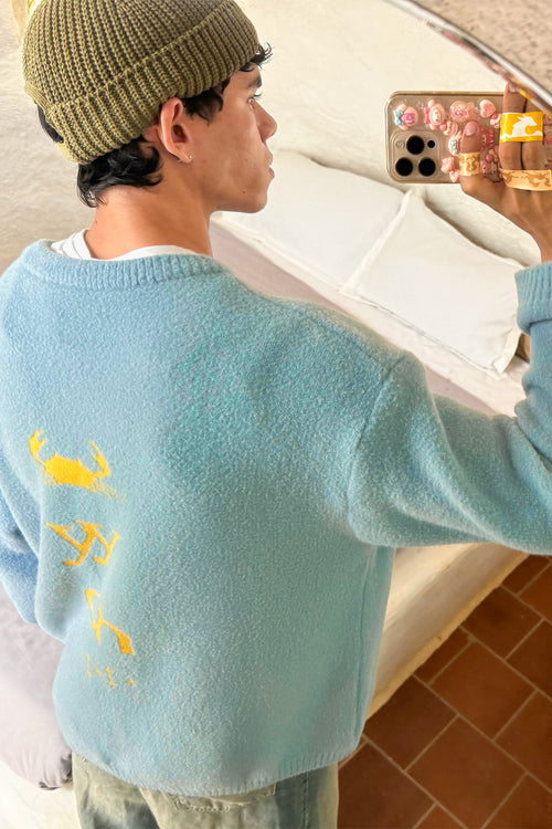 Ice Blue Elcambaro Jacquard Pullover