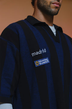Structured Fine Knit Polo | Navy/Black