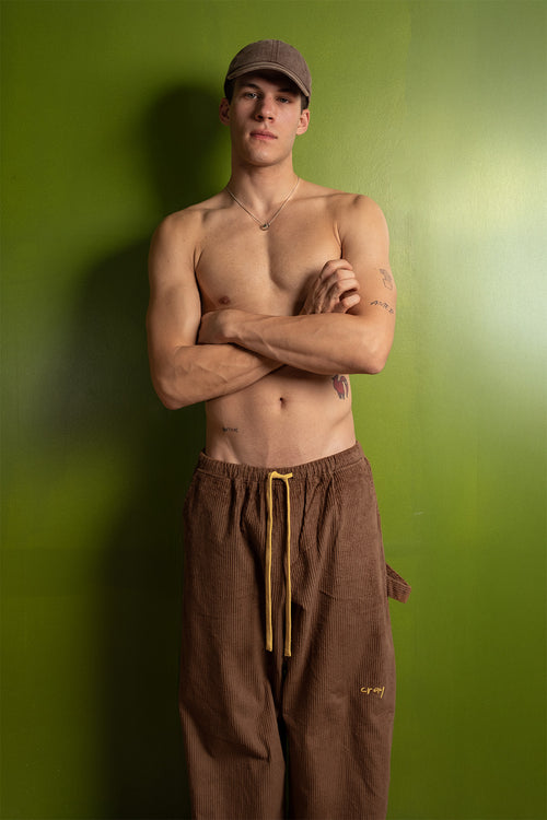 Brown Corduroy Carpenter Sweatpants