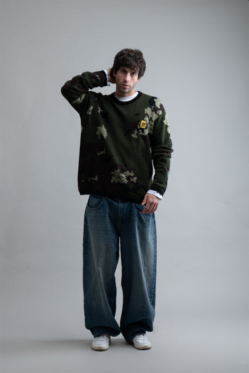 Camo Knit Pullover