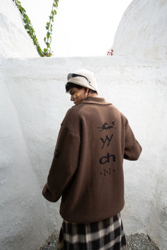 ELCABALLO Jacquard Knit Polo | Brown