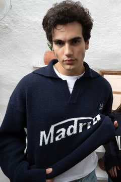 Madrid Jacquard Polo | Navy Blue