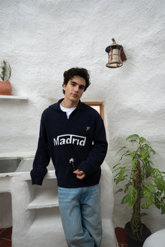 Madrid Jacquard Polo | Navy Blue