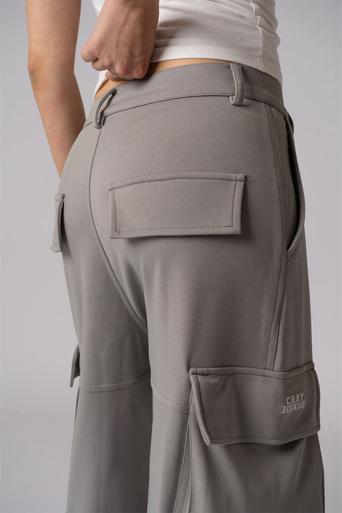 Grey Six Pockets Cargo Pants