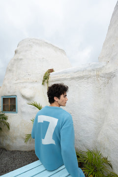 Madrid Jacquard Pullover | Ice Blue