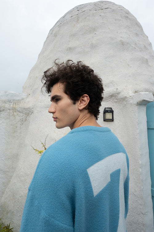 Madrid Jacquard Pullover | Ice Blue