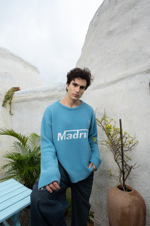 Madrid Jacquard Pullover | Ice Blue