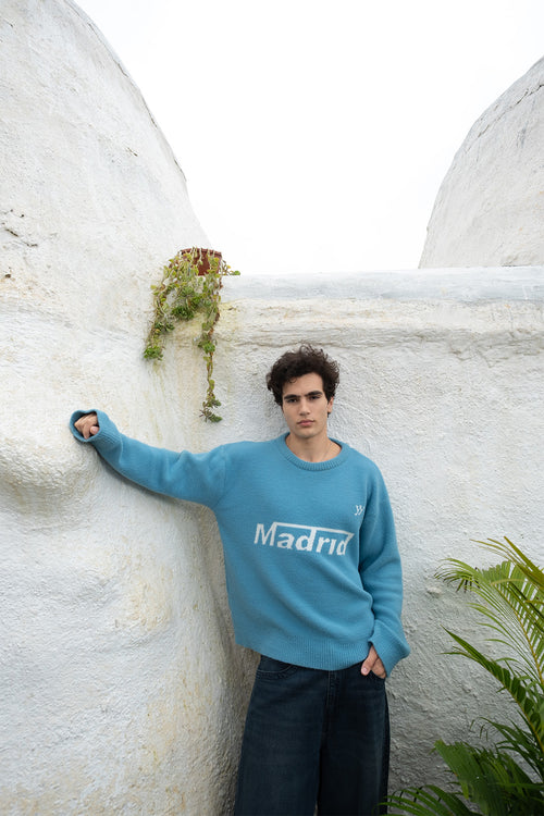 Madrid Jacquard Pullover | Ice Blue