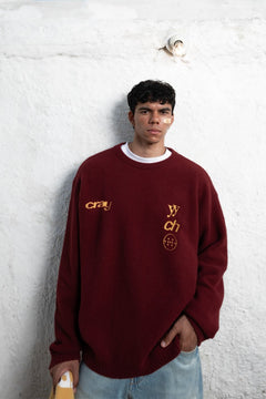 Deep Maroon Varsity Pullover