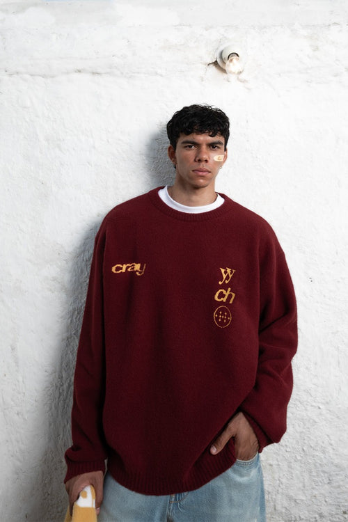 Deep Maroon Varsity Pullover