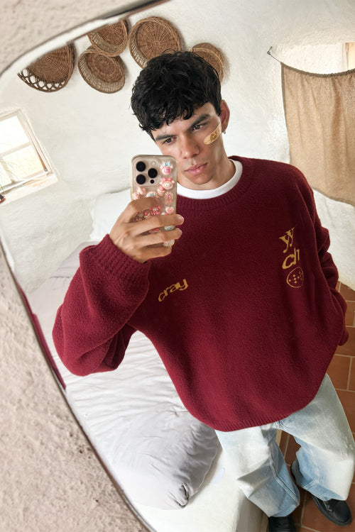 Deep Maroon Varsity Pullover