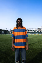 Orange and Blue Classic Wide Stripe Tee