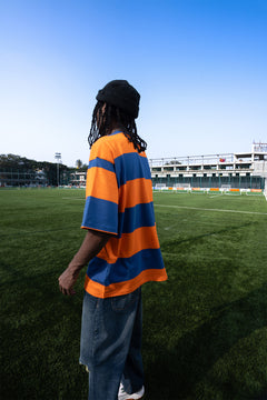 Orange and Blue Classic Wide Stripe Tee