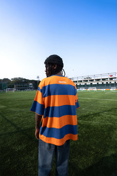 Orange and Blue Classic Wide Stripe Tee