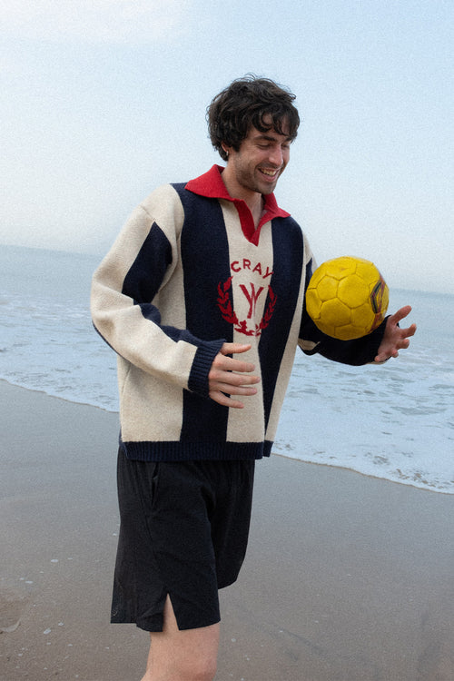 Red Collar Crest Knit Polo