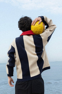 Red Collar Crest Knit Polo