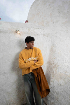 ELCAMBARO Jacquard Pullover | Mango & ElCaballo Wool Blend Polo | Dark Navy