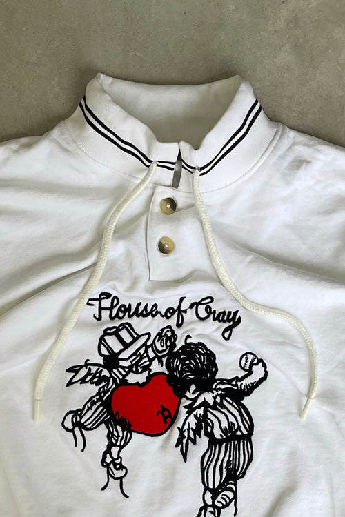 White Crewneck Sweatshirt | Heart and Cherub