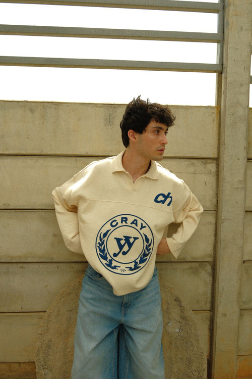 CH Waffle Polo – Washed White