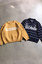 ELCAMBARO Jacquard Pullover | Mango & ElCaballo Wool Blend Polo | Dark Navy